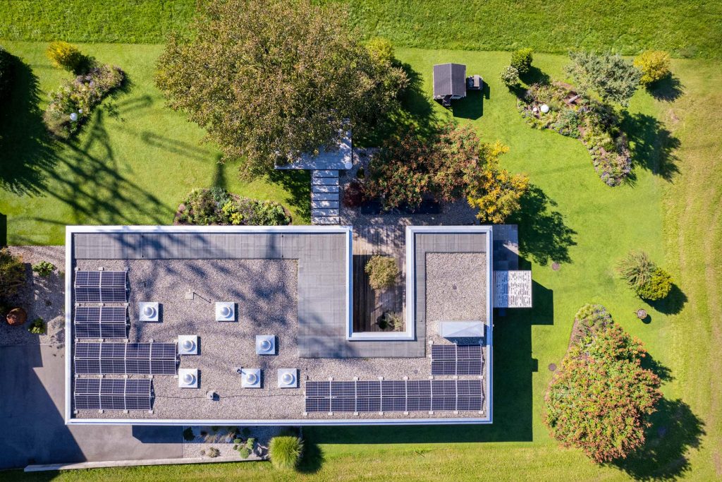 Anischt von oben Garten Göfis